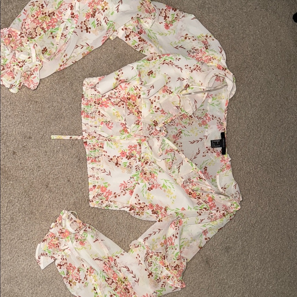 Floral Wrap Blouse